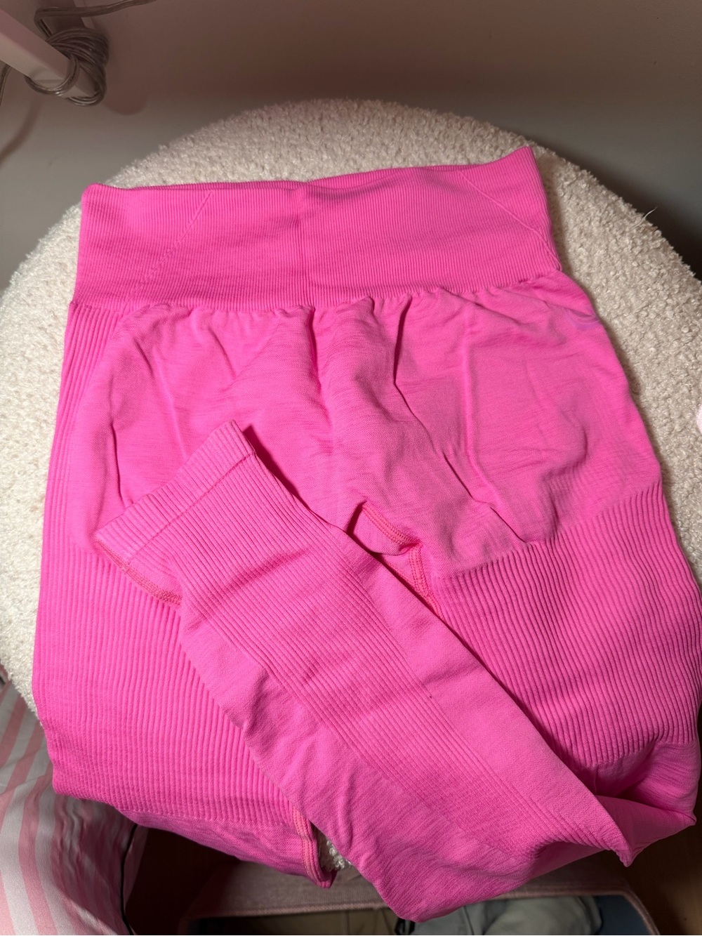 Women's High-Waist Seamless Pink Leggings